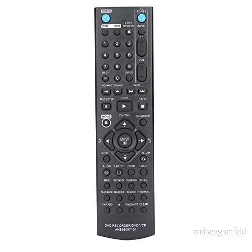 AKB36097101 Fjärrkontroll, DVD/VCR/DVDR inspelare Fjärrkontrollbyte för LG RC286H / RC297H RC397H 9095247848929