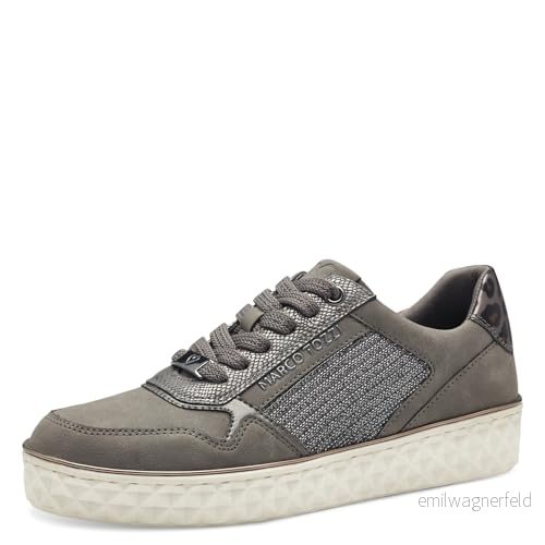 MARCO TOZZI Laced 2 23762 43 sneakers för kvinnor, Grafit kam, 40 EU 4064232053032