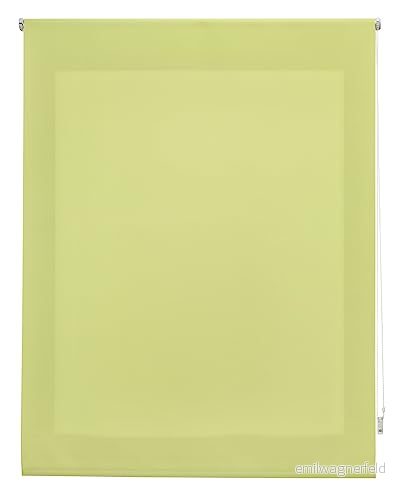 INTERBLIND premium genomskinlig slät rullgardin, 120 x 175 cm (bredd och höjd) tygmått 117 170 rullgardin pistasch fönster 8434363565593