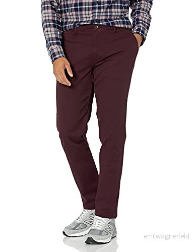 Amazon Essentials herr Skinny Fit Casual Stretch Chino byxa, vinröd, 30 B x L 193548339609