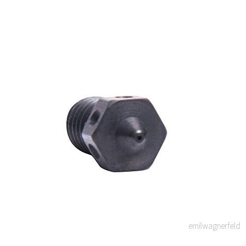 1 del härdat stål munstycke M6 gängmunstycke 0,25/0,4/0,5/0,6 mm för 1,75 V6 Hotend Preusa Printing PEI PEEK eller kolfiberfilament (1x 0,25 mm) 8011673632094