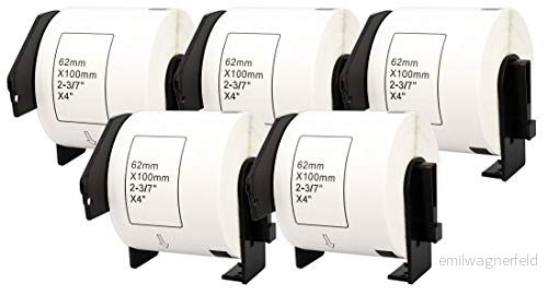 5X DK-11202 62 x 100 mm Rollos de Etiquetas para envíos (300 por Rollo) compatibles Brother P-Touch QL-1110NWB QL-1100 QL-1060N QL-500 QL-570 QL-700 QL-710W QL-800 QL-810W QL-820NWB 714169738970