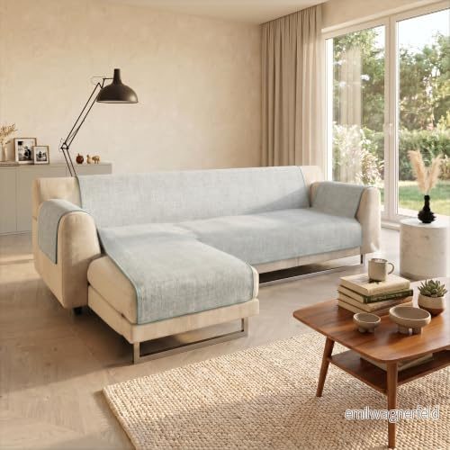 Komfort Antigleiter soffa filt med chaiselongue, 290 cm, grå 8058575079619