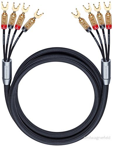 Oehlbach XXL Fusion Four 4 200 High end Bi Amping Högtalarkabel Set med kabelskokontakter Tillverkad i Tyskland 2 x m svart 4003635143209
