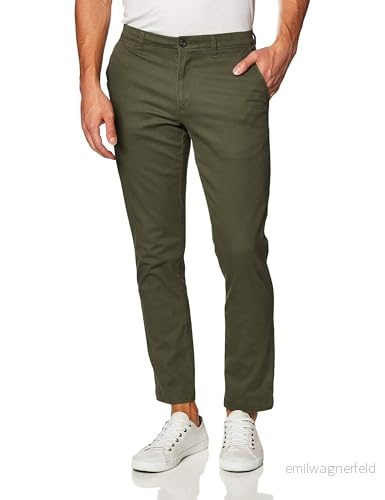 Amazon Essentials mäns slim fit casual stretch chinos byxa, oliv, 35 B x 32 L 191770606070