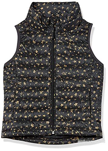 Amazon Essentials Lättviktig vattentålig packbar pufferväst, svarta stjärnor, Large 195111546261