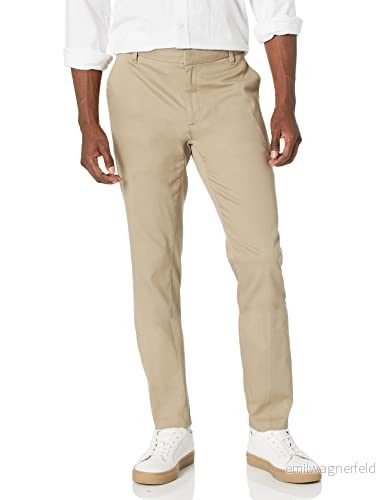 Amazon Essentials Herr Slim Fit Skrynkelbeständig platt framsida, stretch Chino byxa, solbränd, 36 B x 33 L 196433821951