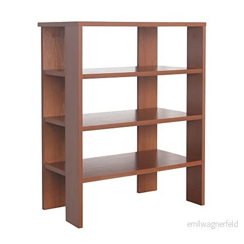RICOO skohylla, smal och hög 70 x 55 32 cm, stående hylla, pressträ, ek mörkbrun rustik, WM039 ER, skostativ med 3 nivåer, skoskåp, öppen, liten skoförvaring 4064166001192