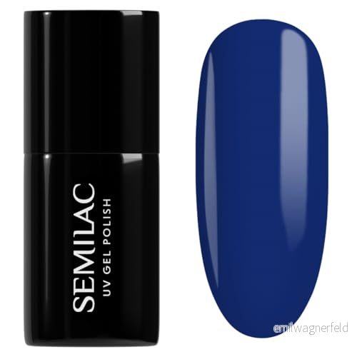 Semilac Nagellack semi permanent gel UV 308 festival blå 7ml 5902751441178