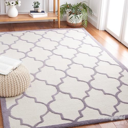 Safavieh Everly texturerad områdesmatta, handtuftad ullmatta, CAM134E 4 P 121 X 182 cm Ivory/Silver 683726730668