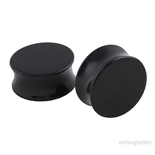 2 st mätare opal öronproppar piercing smyckesset dubbel utsvängning sadel töjning gage tunnlar expanderare 5 mm, 10mm(00g), Obsidian, Ingen ädelsten 736617390462