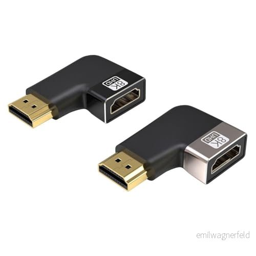 PremiumCord 8K adapter HDMI A kontakt till hona 90 M/F, UHD 3840p 60 Hz, 4K 2160p 120 Full HD 1080p, aluminiumhölje, guldpläterade anslutningar, färg utrymme grå 8592220023652