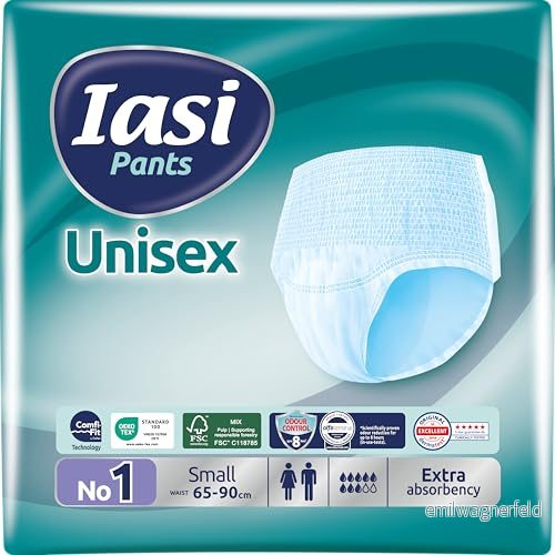IASI UNISEX byxor, 14 Enhetssorbenter för engångsbruk, EXTRA absorption, Storlek S, Enheter 5201263868924