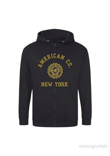 AMERICAN COLLEGE USA tröja med tryck varma kläder unisex barn pojkar och flickor casual modell ACSZW4 svart 16 år, svart, �r 3666052680576