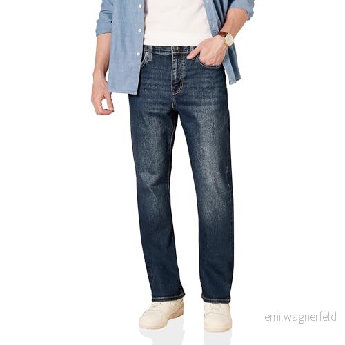 Amazon Essentials mäns jeans med rak passform, mörk tvätt, 31 B x 32 L 191770614792