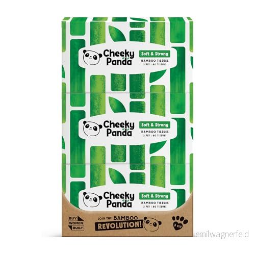 The Cheeky Panda Bamboo Facial Tissue Box Multipack 12 lådor (960 vävnader) Mjuka, starka och hållbara vävnader (förpackningen kan variera) 700461678632