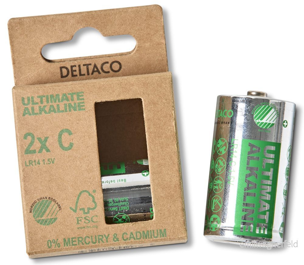Deltaco Ultimate Alkaline Batteri, LR14C, 1,5V, 2-pack Eo9Ya Deltaco Ultimate Alkaline Batteri, LR14C, 1,5V, 2-pack Eo9Ya