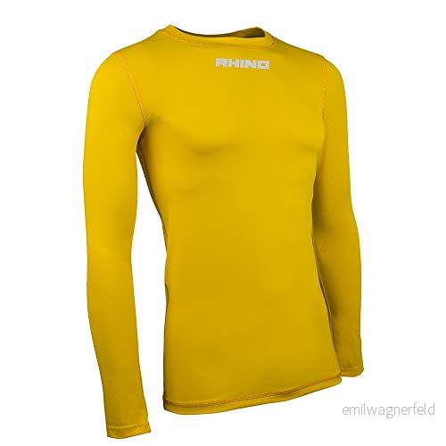 Rhino Unisex Youth tagless baslager, gul, 13/14 år 5060284750591