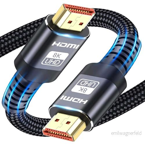 ATETEO 10K 8K HDMI kabel 2.1, 7,5 m Ultra HD höghastighetskabel 48 Gbps, kablar (8K @ 60Hz 7680x4320, 4K @120Hz) stöder dynamisk HDR, eARC, Dolby Atmos med mera 6977015710160