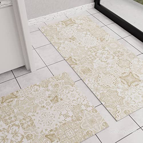 PETTI Artigiani Italiani köksmatta, tvättbar halkfri kökslöpare, 52 x 340 cm, gråbrun Vietri Design, 100% tillverkad i Italien 8053687764705