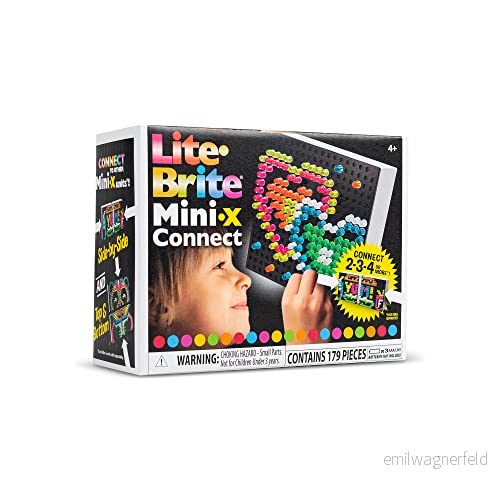 Lite Brite mini X Connect ljusrittavla, Basic Fun, 02322, LED rittavla med färger, lysande konst, neoneffekt, konst och pysselarbete för barn från 4 år 885561023220