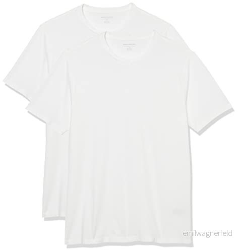 Amazon Essentials mäns Slim Fit kortärmad T shirt med rund hals, paket 2, vit, X Small 196433308650