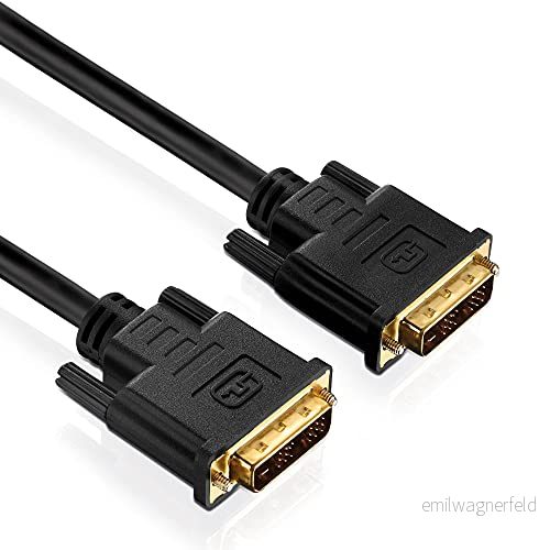 PureInstall PI4000 005 Single Link DVI kabel (DVI D kontakt (18+1) till (18+1)), 0,5 m, svart 4260134118835