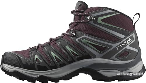 Salomon X Ultra Pioneer Mid Gore tex dam Vandringssko, Winetasting magnet granit grön, 36 2/3 EU 195751147644
