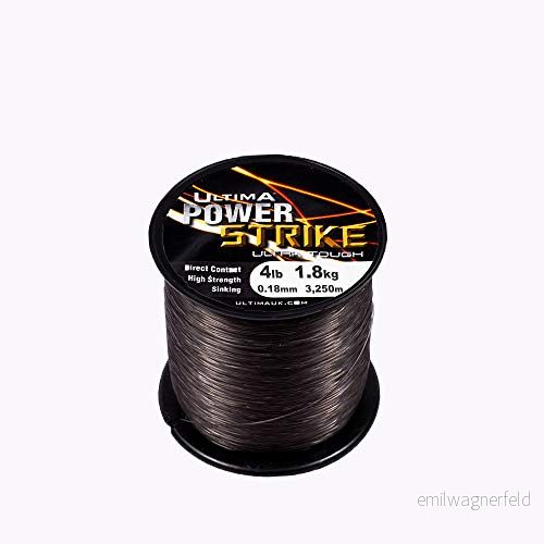 Ultima Power Strike extra stark gädda och rovdjur snurrande fiskelina gunsmoke, 0,20 mm 4,0 lb 5035876007070