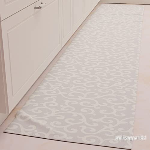 PETTI Artigiani Italiani Köksmatta löpare kök halkfri och tvättbar 52 x 140 cm grå kryssdesign 100% tillverkad i Italien 5056411138288