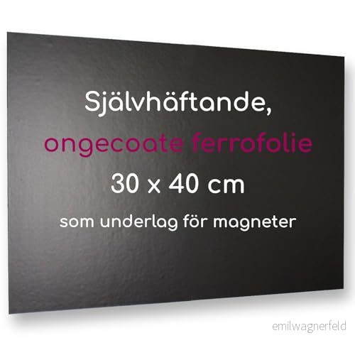 30 x 40 cm ferrofolie, självhäftande Magstick® I järnhaltig folie, rå, obelagd DIY flexibel vidhäftningsgrund för magneter att skära ut och pyssla mag_230 4251661410660
