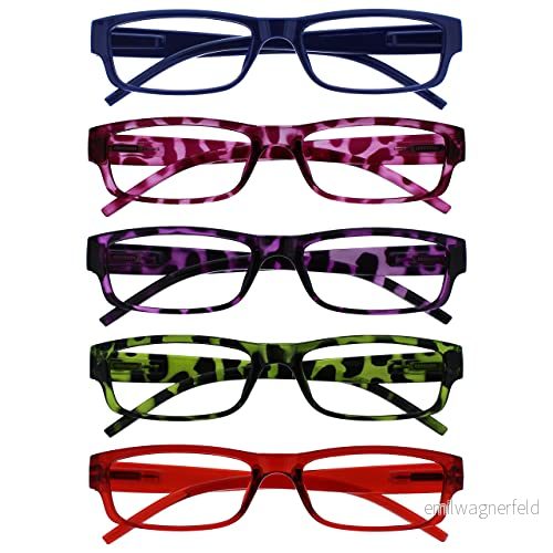 OPULIZE The Reading Glasses Company Value 5 pack lätta män kvinnor blå rosa lila grön röd RRRRR32 3456Z +1,50 5055955346159