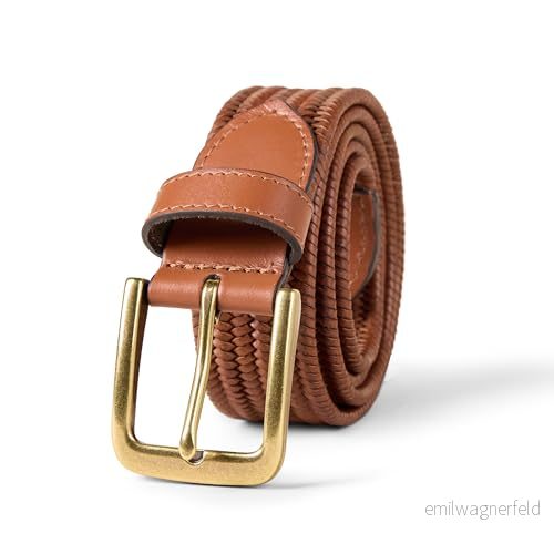 Amazon Essentials rörformigt stretch-vävbälte för män, solbränna, 100 197153132181