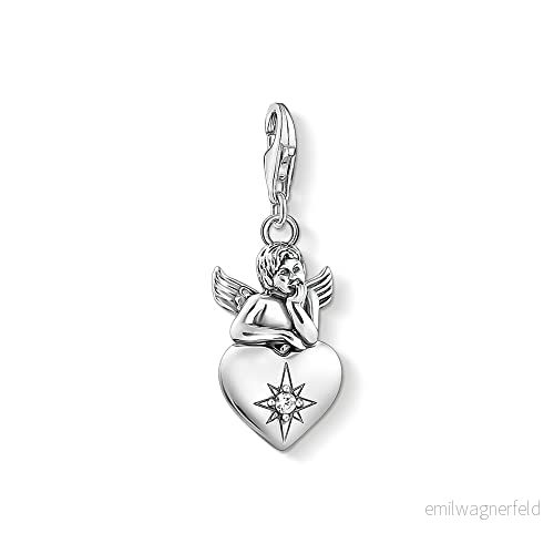 Thomas Sabo berlock skyddsängel med hjärta silver 1735 643 14, En Storlek, Sterlingsilver, Kubisk zirkonia 4051245433128