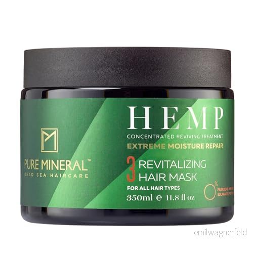 Pure Mineral Intensivt Närande Hårinpackning med Hamp Återfuktande, Revitaliserande, Mineraler från Döda havet Utan sulfater, parabener, petrolatum 350ml 7290114974707
