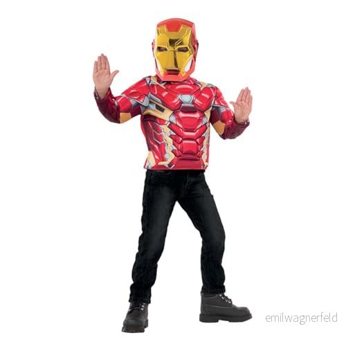 Rubies Costume Co. Inc Iron Man Chest Set Avengers I 300113 Officiell Marvel topp och maskkostym, en storlek, tecknad film, röd 883028336586