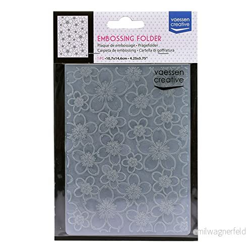 Vaessen Kreativ präglingsmapp, körsbärsträd 14,5 x 10,8 0,5 cm, 1 enhet, för födelsedag, födelse, julkort och pappershantverk 8716052233922