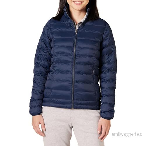 Amazon Essentials lätt långärmad vattentålig pufferjacka för kvinnor (finns i plusstorlek), marinblå, X Small 191770674901