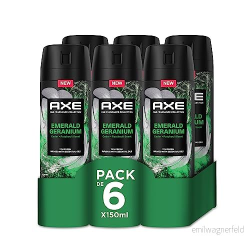 Axe Emerald Geranium Premium doft spraydeodorant för män, 6 x 150 ml 8720181297977