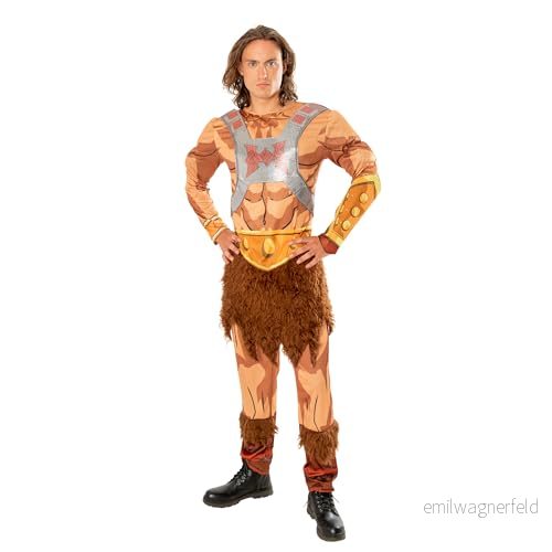 Rubies He Man Deluxe kostym för vuxna, digitalt tryckt muskelbröst jumpsuit, officiella Masters Of The Universe karneval, halloween, jul och födelsedag 195884046937