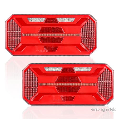 AOHEWEI 2st Bakljus för släp 12V/24V Superljusbart Vattentät Blinkers Bromssvans Back Dimreflektorlampa Trailer Lastbil Husvagn Van Traktor 16392434347