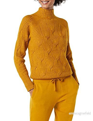 Amazon Essentials kvinnors mjuk beröring tratt hals kabeltröja, tobaksbrun, stor 195111566238