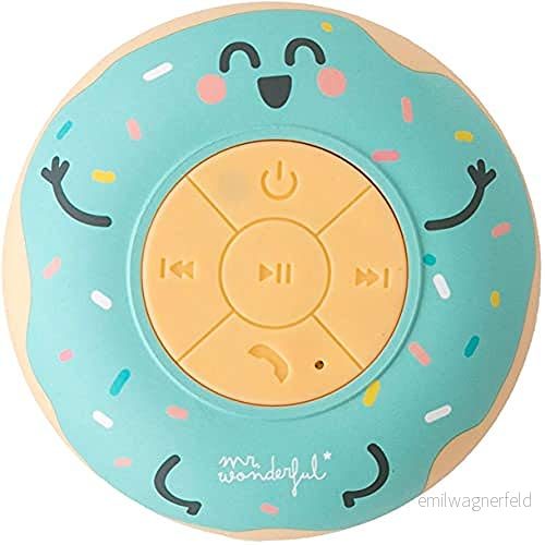 Mr Wonderful Bluetooth dusch Högtalare Sugkopp med IPX4 Vattentät, för Stereo Ljud 360 och 4 timmars uppspelning 5.0 8445183001116