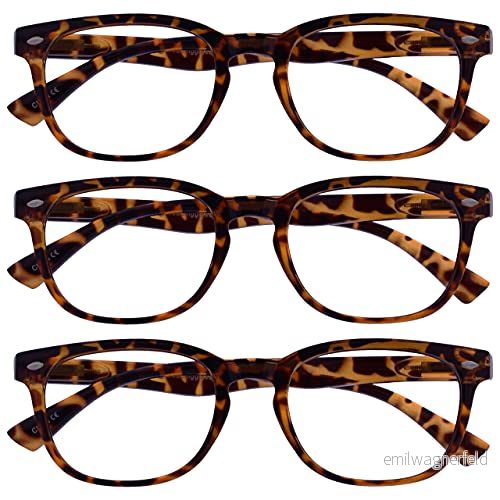 UV läsare brun sköldpaddsskal läsglasögon värde 3 pack designerstil män kvinnor vårgångjärn UVR3PK014 +3,50 5060336907102