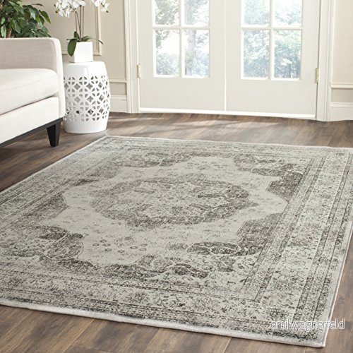 Safavieh matta, 72% viskos 15% bomull 13% polyester, blå/multi, 99 X 170 cm Chloe Vintage inspirerad vävd mjuk viskosmatta i grå/multifärg, 160 230 Grey/Multi 683726317791
