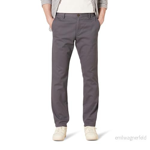 Amazon Essentials Herr Slim Fit Skrynkelbeständig platt framsida Chino byxa, grå, 36 B x 32 L 191770238813
