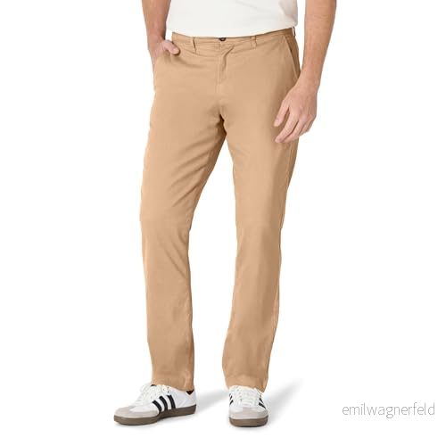 Amazon Essentials Men's Lediga stretchiga chinos atletisk passform (finns i Big & Tall), Mörk kaki brun, 36W / 32L 193548332921