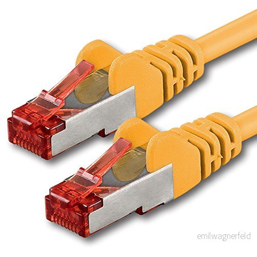 1aTTack 7683038 5m CAT6 nätverkskabel CAT.6 patchkabel Ethernet kabel SFTP PIMF 1000 Mbit s 1 st gul 4250344851707
