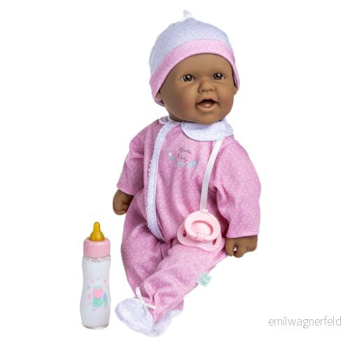 JC Toys Den spansktalande babydockan på 40 cm har mjuk och tvättbar kropp, magisk flaska napp, rosa vit, designad i Spanien, +12 månader 43657150377