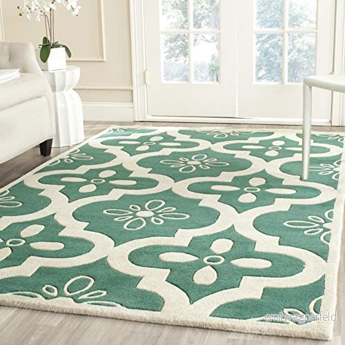Safavieh Essex område matta, handtuftad ullmatta, CHT731K 4 P 121 X 182 cm Teal/Ivory 683726224457
